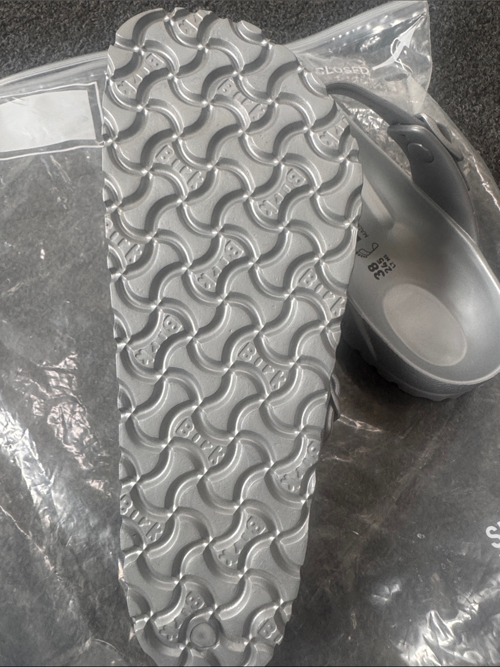 Birkenstock Gizeh EVA Thong Sandals in Silver - Picture 6 of 12
